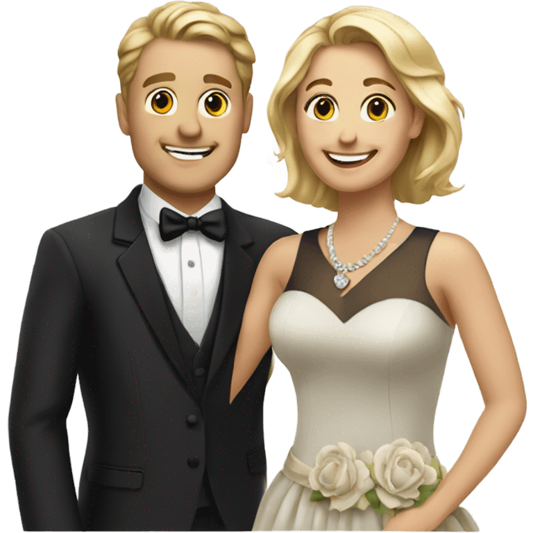 happy couple in formal attire emoji