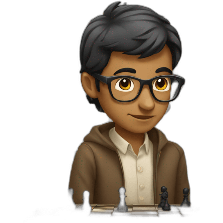 Indian nerd playing chess emoji