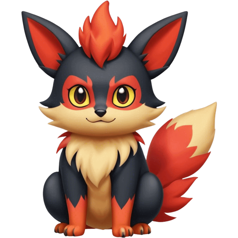 Cool cute edgy kawaii Quilava-Litten-Flareon-animal-creature-hybrid full body emoji