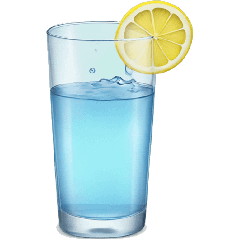 A glass of water with lemon emoji