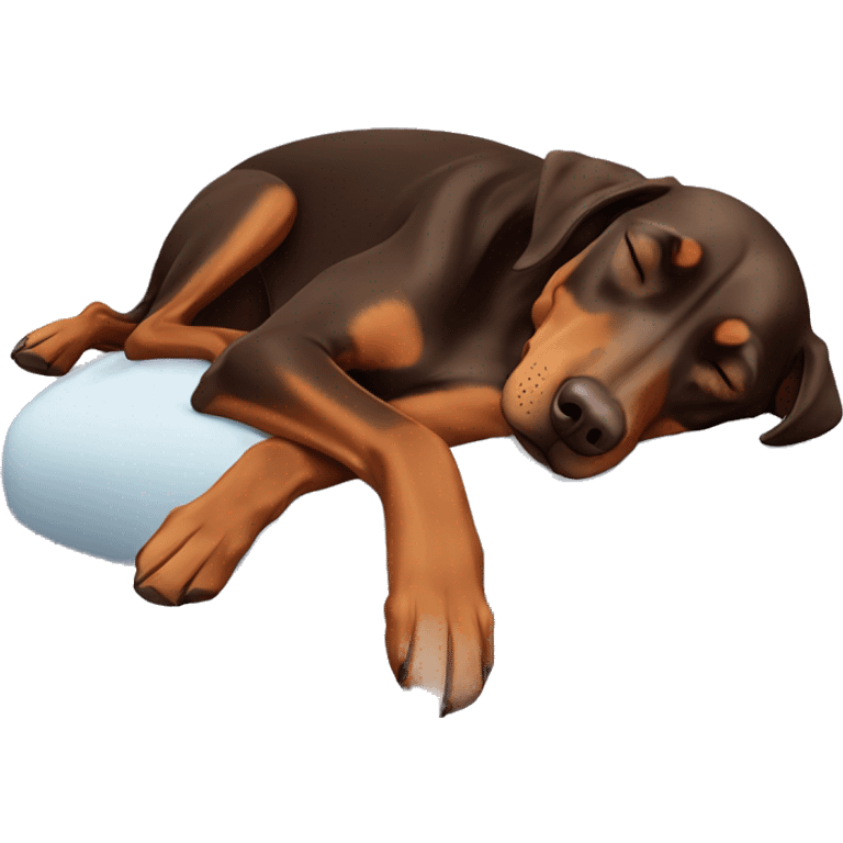 Brown dobermann sleeping emoji