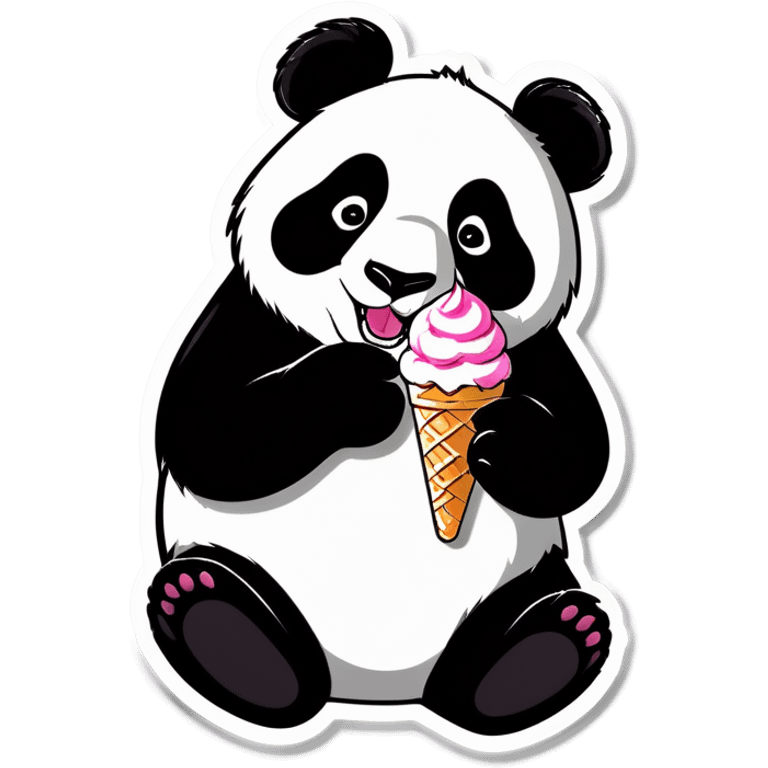 Panda eating ice cream emoji