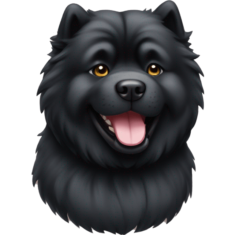 Black chow chow happy emoji