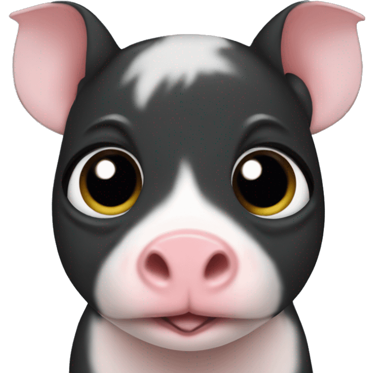 Black skinny pig emoji