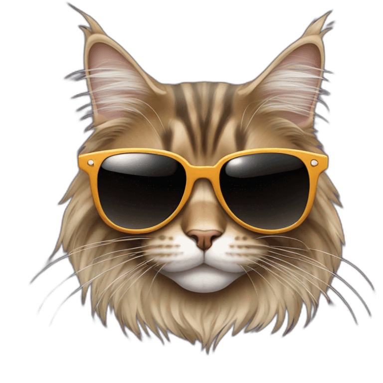 maine coon with sunglasses emoji