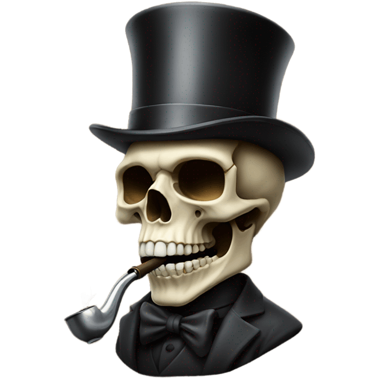 Skull top hat smoking emoji