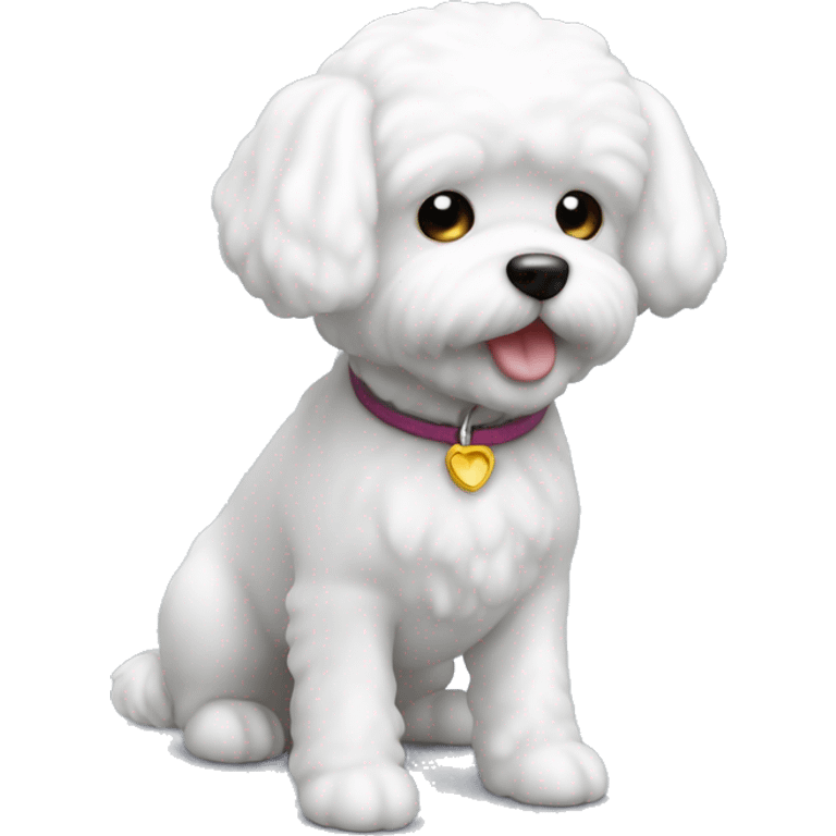 Dog bichon white mini toy emoji