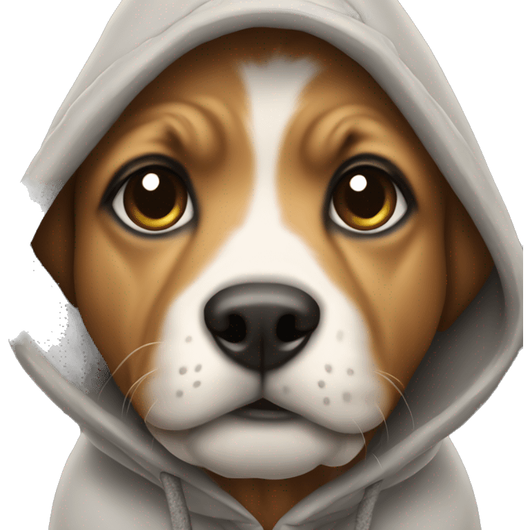 Dog wearing a hoodie emoji