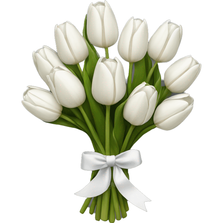 white tulip bouquet  emoji