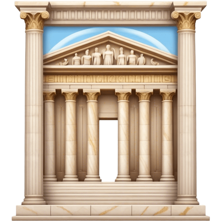 The Library of Celsus Landmark Emoji – Depicting its marble facade, carved columns, and statues. emoji