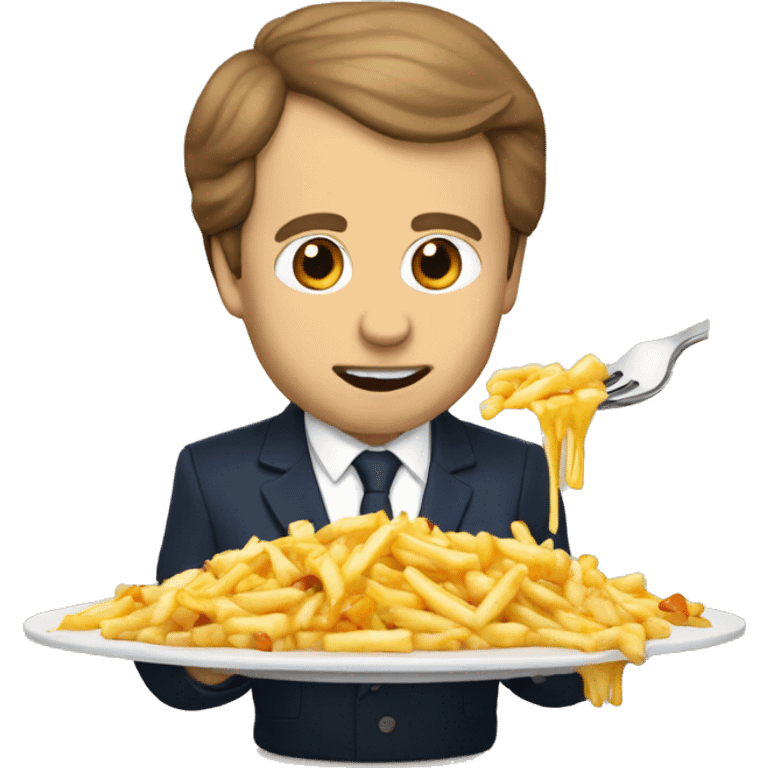 Macron qui mange une poutine  emoji