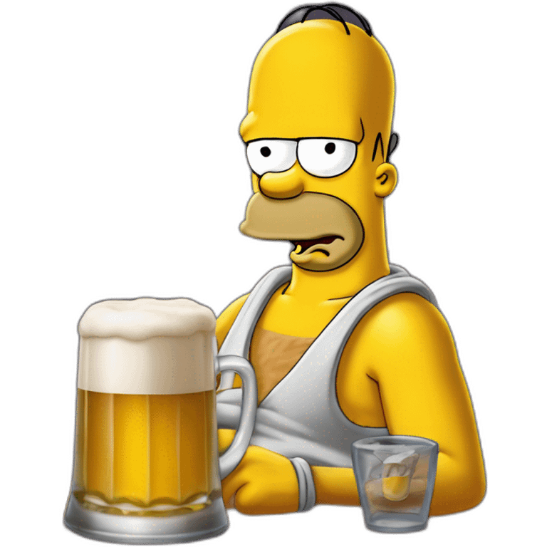 homer simpson buvant une bière emoji