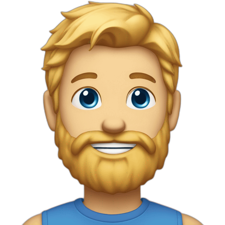 gleddyn with blue eyes and a blonde beard smiling full face hearts on their cheeks emoji