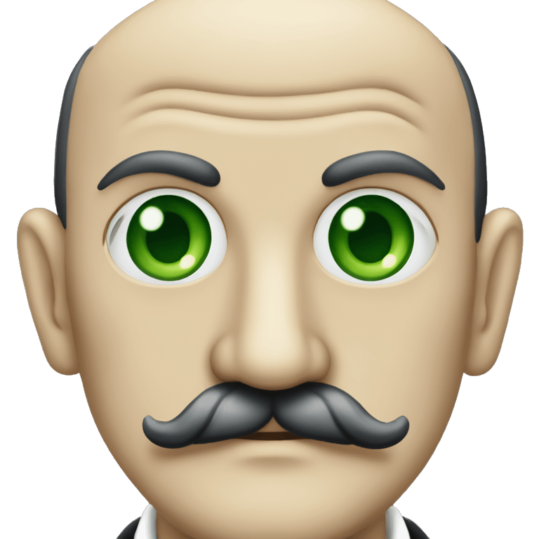 Hercule Poirot with green cat eyes emoji