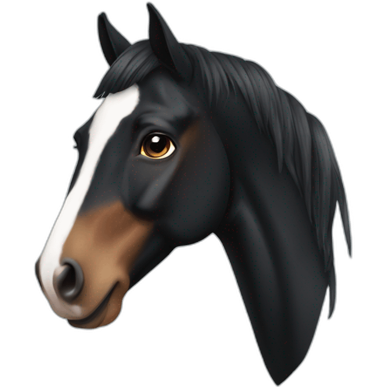 Black pinto horse emoji