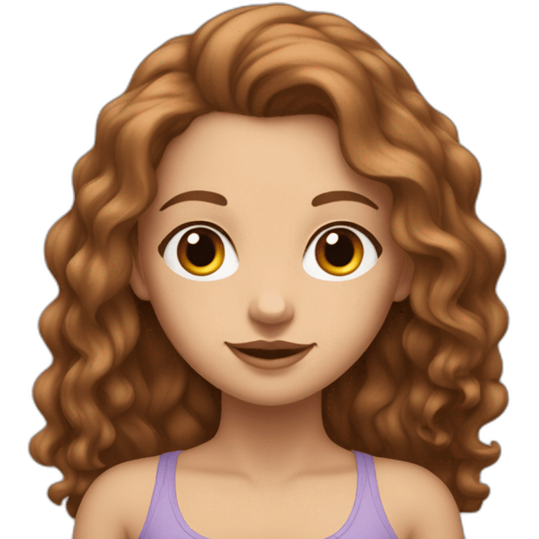 white-girl-with-long-wavy-brown-hair-wearing-crop-top emoji