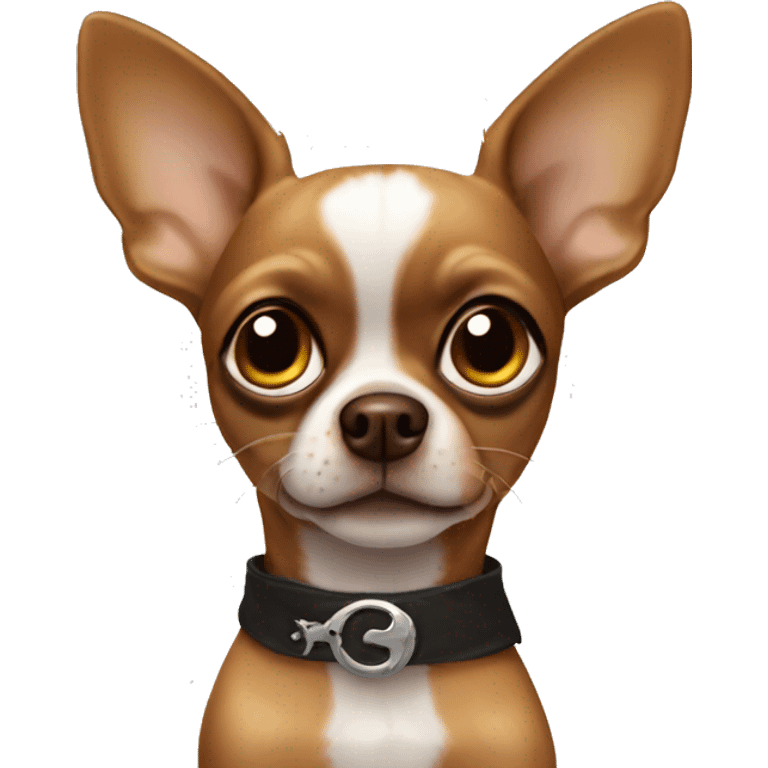 Brown chihuahua with pirate eye patch on left eye emoji