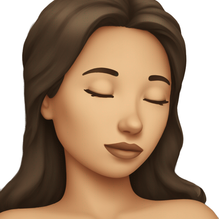 Brunette girl sleeping emoji