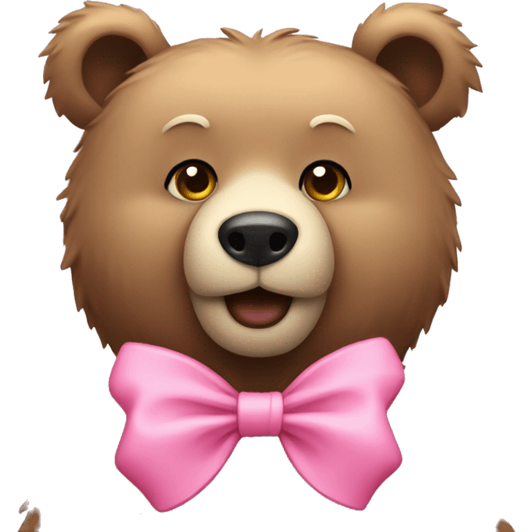 Bear wearing pink bow emoji