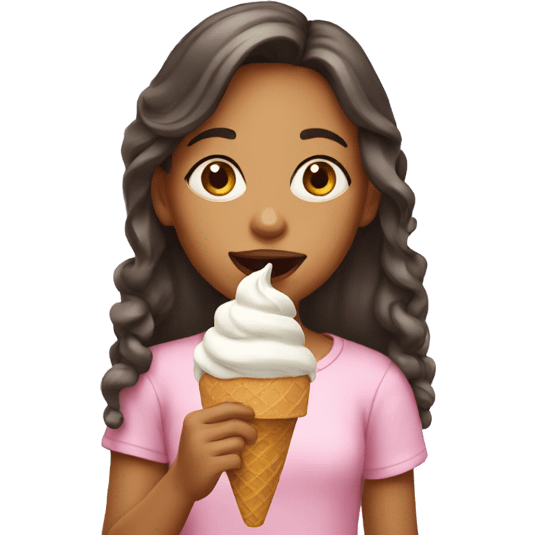 Girl eating ice cream  emoji