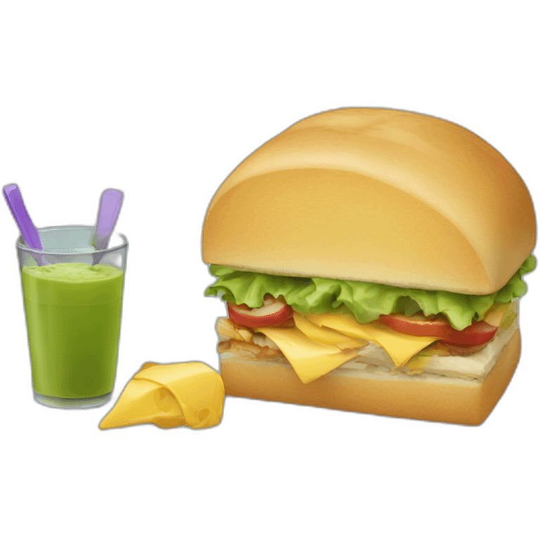 lunch in front of computer emoji