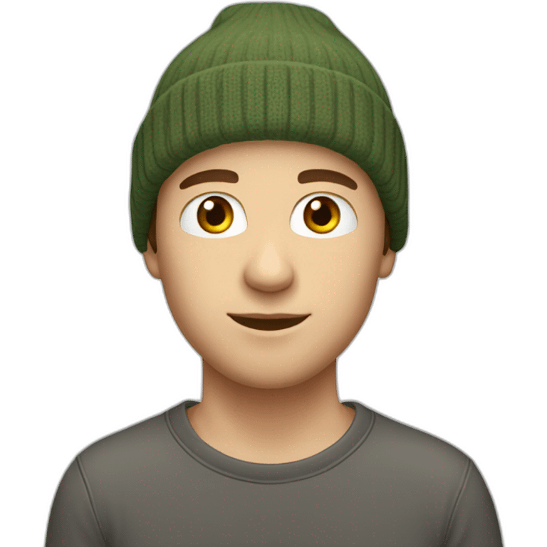 a 28 years old caucasian boy with a beanie emoji