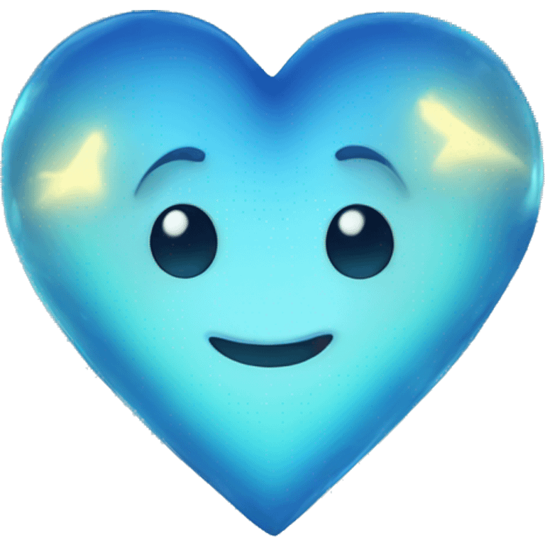 a blue glowing heart emoji