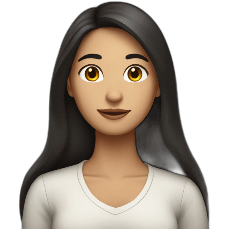 Chilean woman with dark long hair emoji