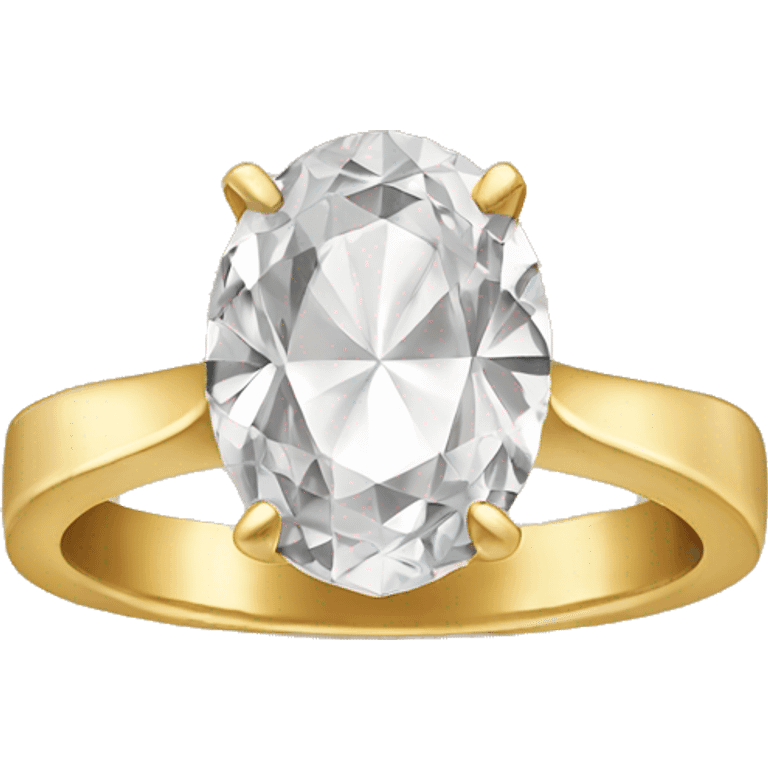 oval gold diamond ring emoji