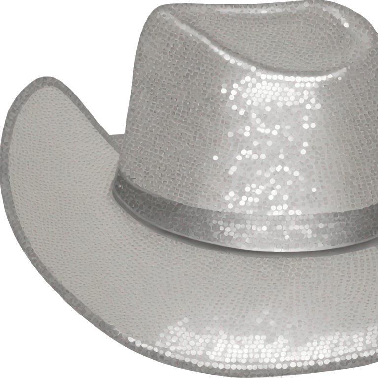 Silver sequin cowboy hat white emoji