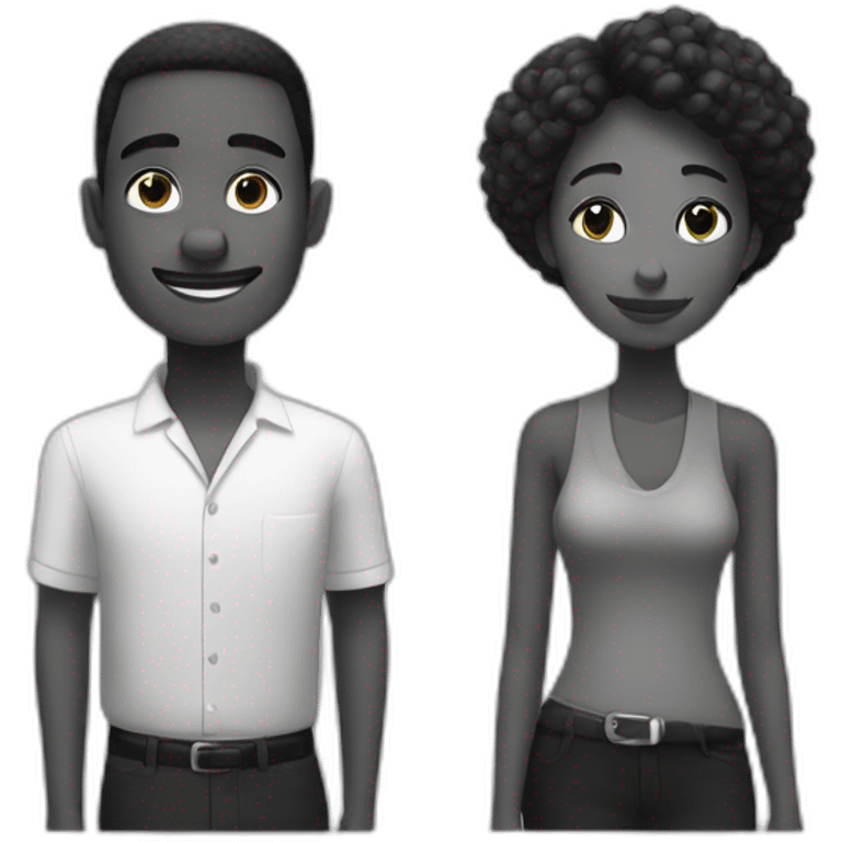 Couple noir et blanc emoji