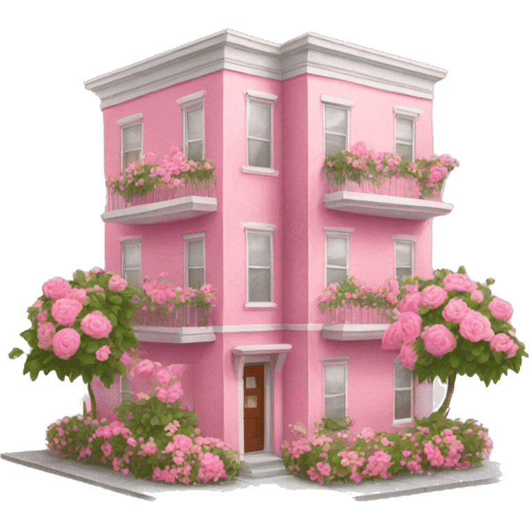 Pink apartment with flowers  emoji