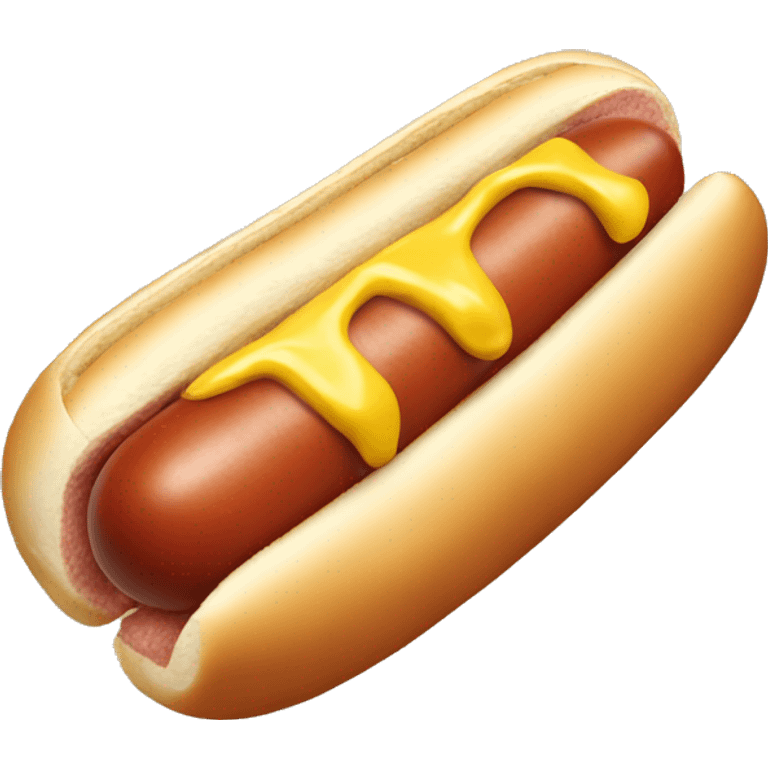 Hotdog with mayo coming out of tip emoji