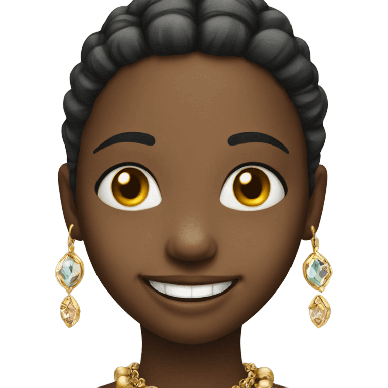 smiling girl with jewelry emoji