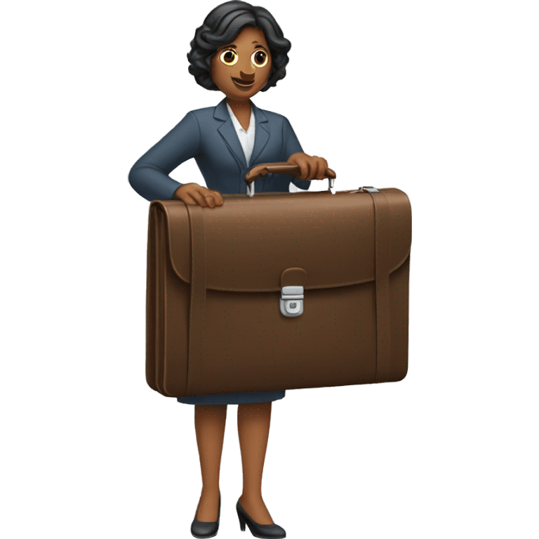 woman holding out briefcase emoji