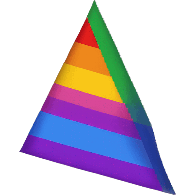 pride flag with a triangle kind of in the middle of the flag but more on the right side, a long line connecting to the right side of the triangle emoji