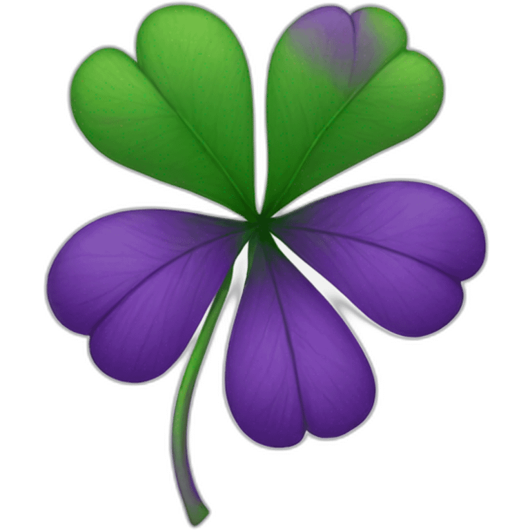 A PURPLE four-leaf clover emoji