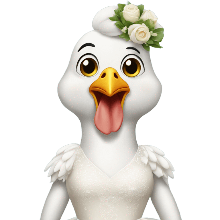 Chicken in a wedding dress emoji