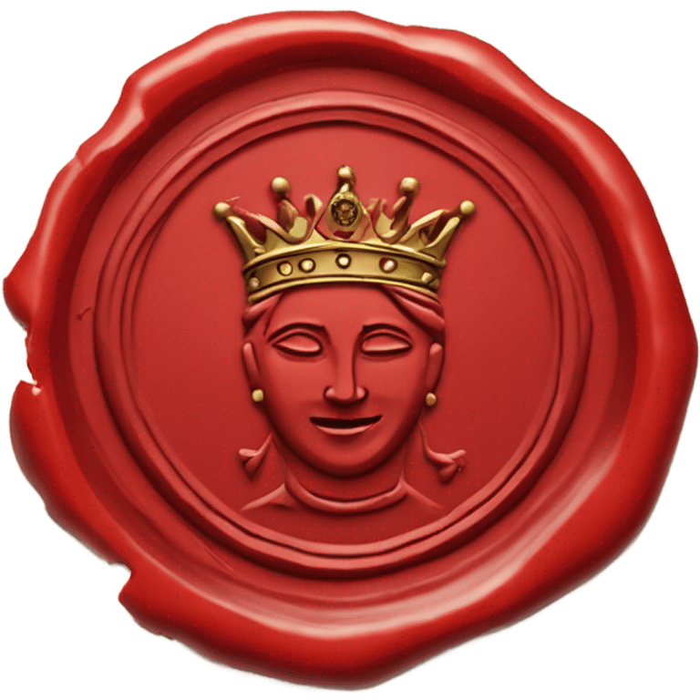 queen wax seal red broken circle emoji