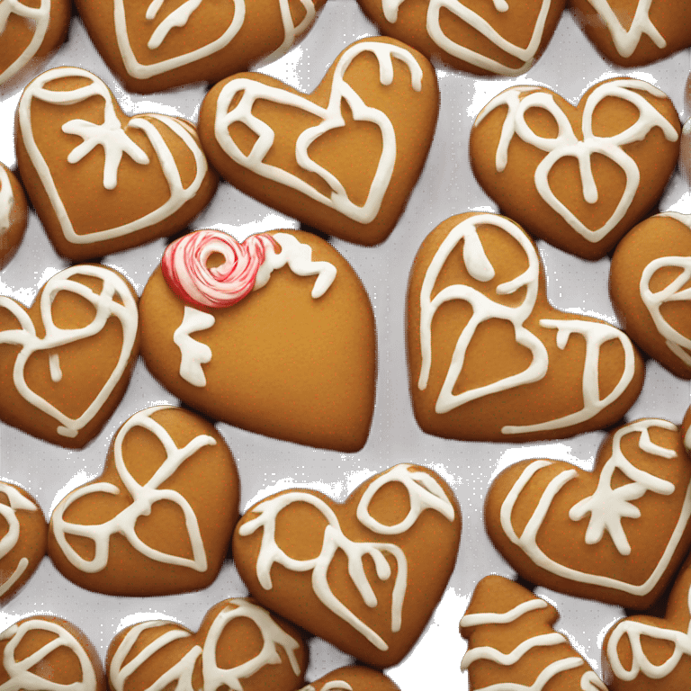 xmas gingerbread heart emoji