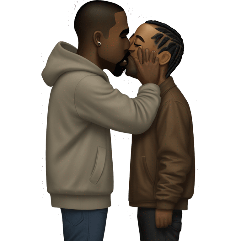 Kanye west kissing travis scott emoji