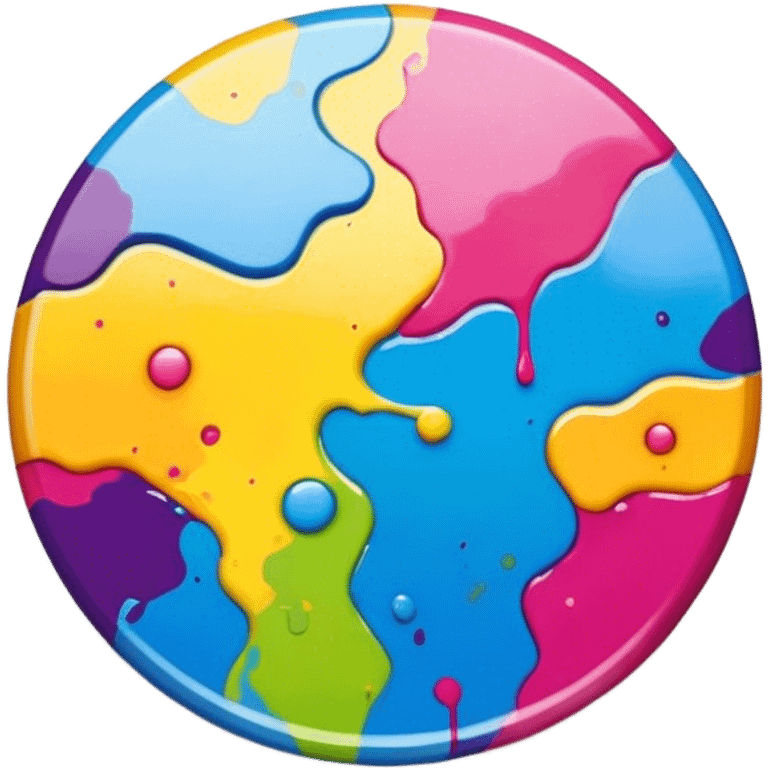 splash paint, colorful button with paint splatter and beveled edges emoji