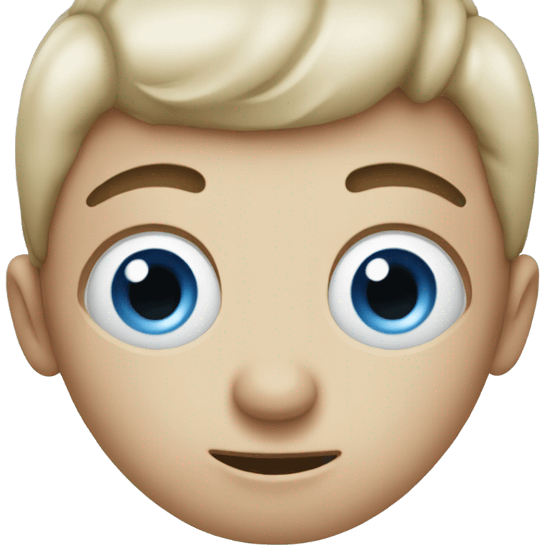 An emoji with blue huge eyes emoji