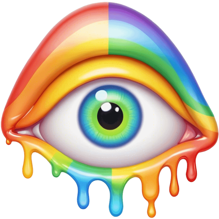 melted surreal rainbow eye emoji