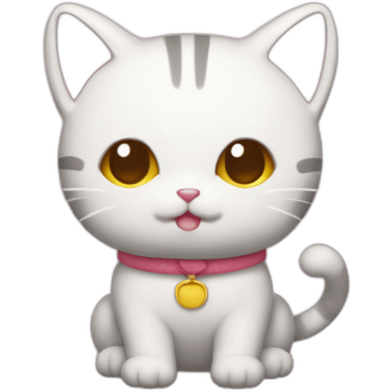 japanese Sanrio like cat mascot emoji