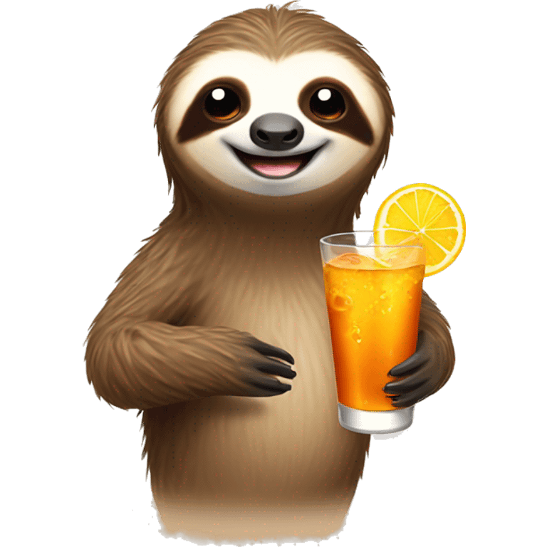 happy sloth with spritz emoji