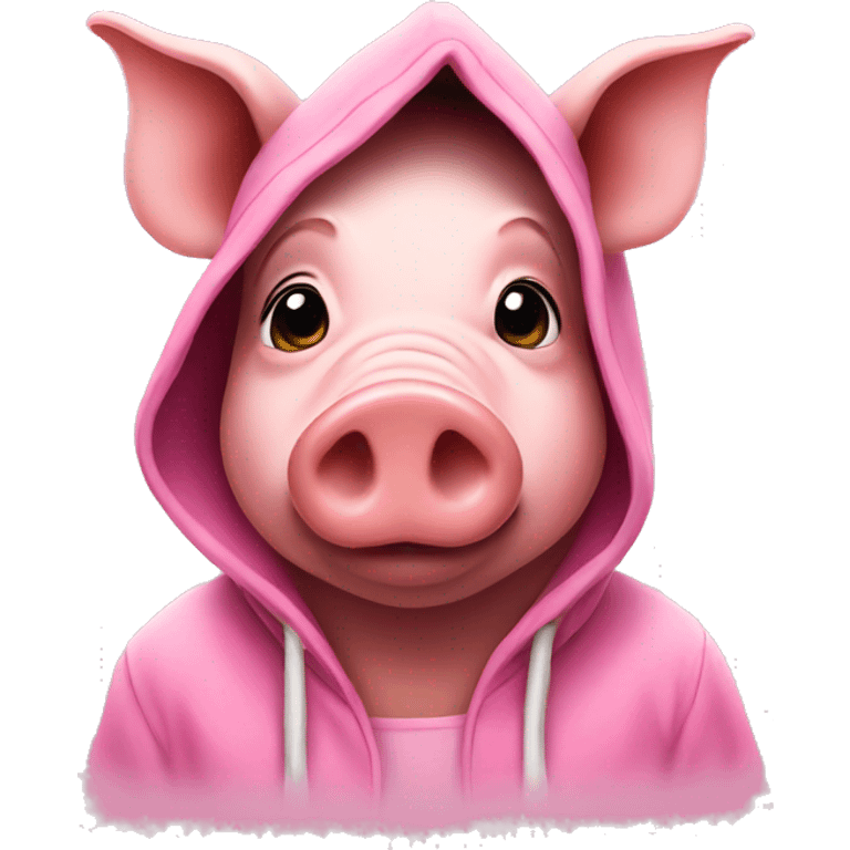 Pig wearing hoodie emoji