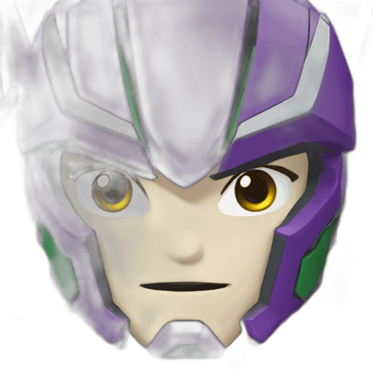 purple and green gundam barbatos face emoji