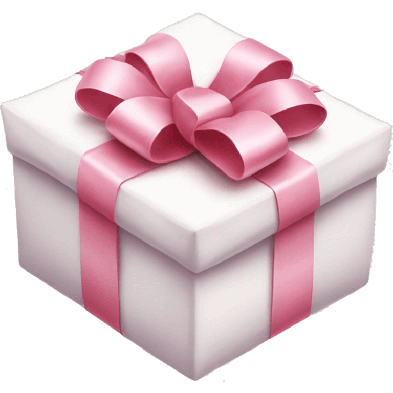 Aesthetic Christmas wrapped gift white and pink bow emoji