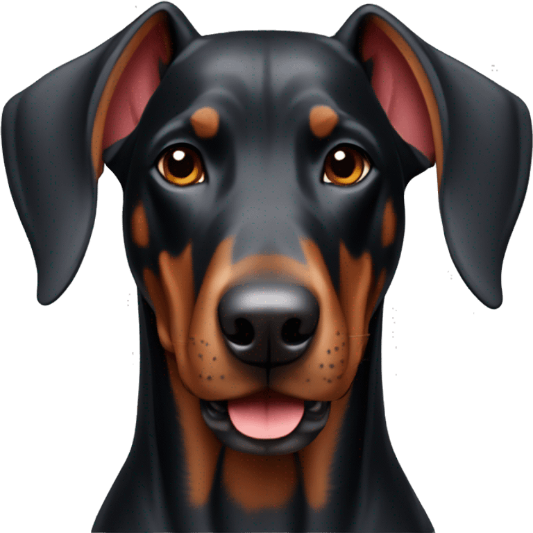 doberman with red skin emoji